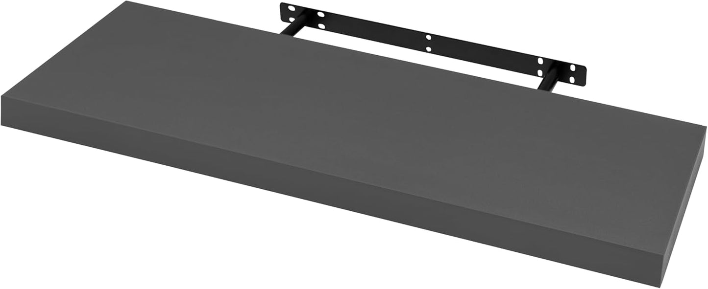WOLTU RG9370dgr - Schwebendes Wandregal - MDF Dunkelgrau - 90 x 22,9 x 3,8 cm