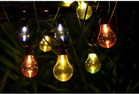 Atmosphera Solar-Garten-Lichterkette – bunt – Kunststoff – 490 cm – für den Außenbereich – LED-Licht – solarbetriebene Gartenbeleuchtung