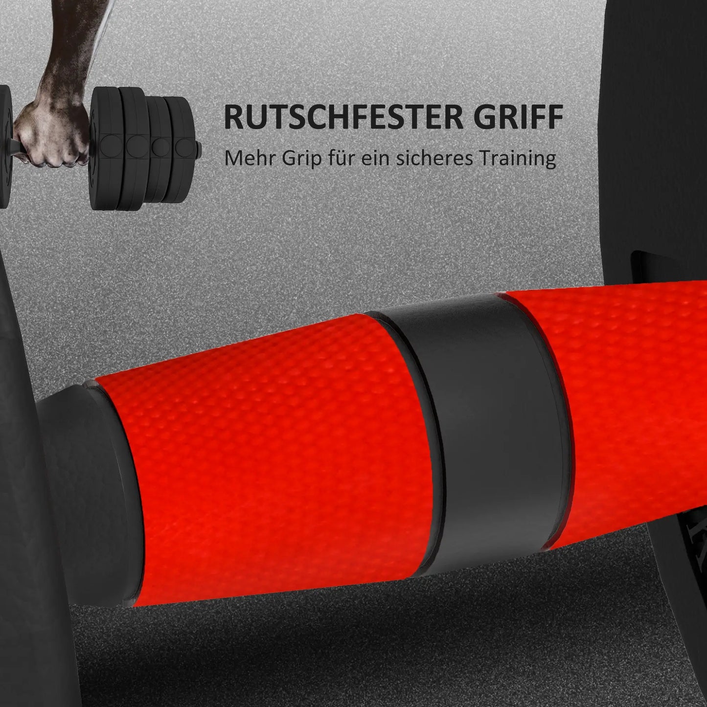 HOMCOM 2-in-1 Verstellbares Hantelset 30 kg - Hantel & Langhantel Set - Schwarz