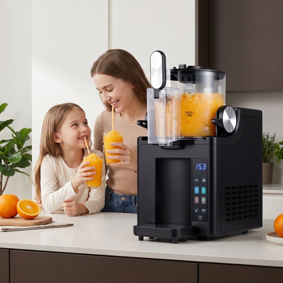 Coast Slush-Maschine – 1,5 Liter – LED-Touch-Bedienung – Selbstreinigungsfunktion – Schwarz