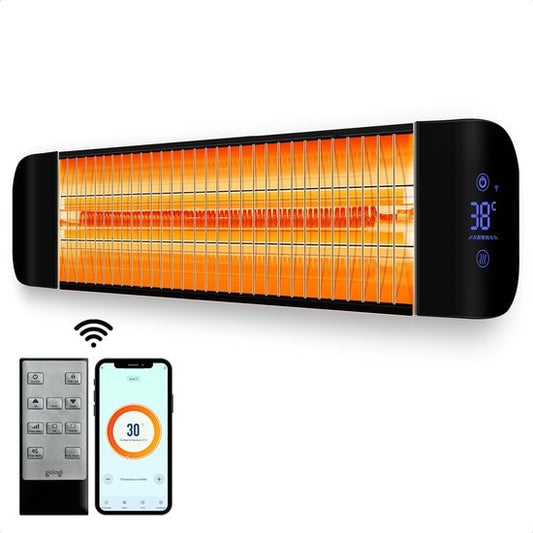 Gologi - Terrassenheizer - elektrisch - 2000W - App & Fernbedienung - Wandmontage - Schwarz