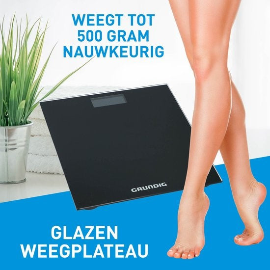 Grundig Waage - Digitale Körperwaage - 2 bis 180 Kg - Schwarz