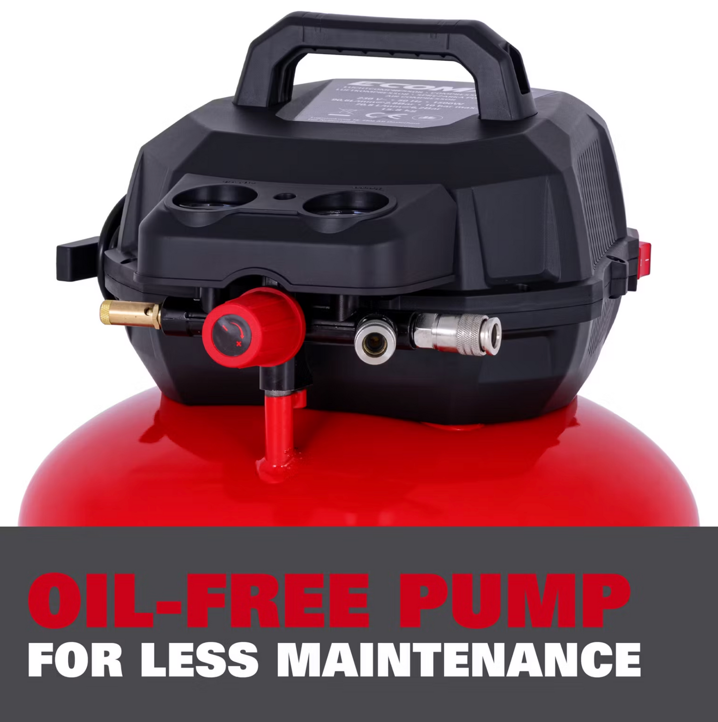 Ecomax Pancake Air Compressor 23L - Kompakt und leistungsstark - Doppelanschluss