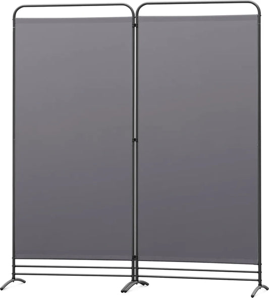 Angel Living Paravent – 2 Paneele – 162 x 180 cm – zusammenklappbar – grau