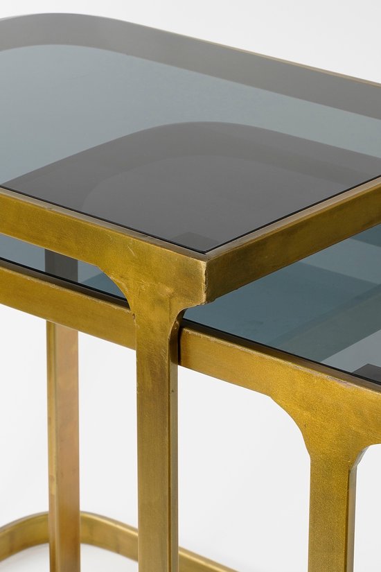 Mica Decorations Kevin Beistelltisch - 2er-Set - L48 x B37 x H52 cm - Metall - Gold