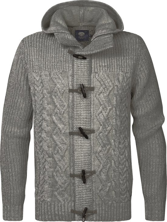Petrol Industries - Herren-Rippenstrickjacke Portage - Grau - Größe XL