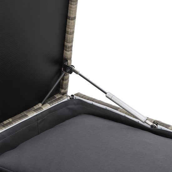 Juskys Lounge Set / Garten Set Santorini - Polyrotan - Modular - Grau - Inkl. Tisch & Aufbewahrungsbox