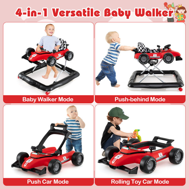 Küstenläufer für Babys - Höhenverstellbar - Mit Musik - Max. 12 kg - Rot