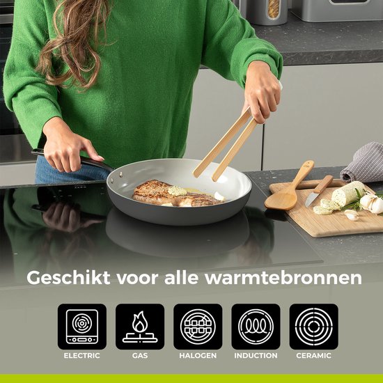 BE Living Essential Bratpfanne - Ø 20 cm - Keramik - PFAS-frei - Induktion - Grau