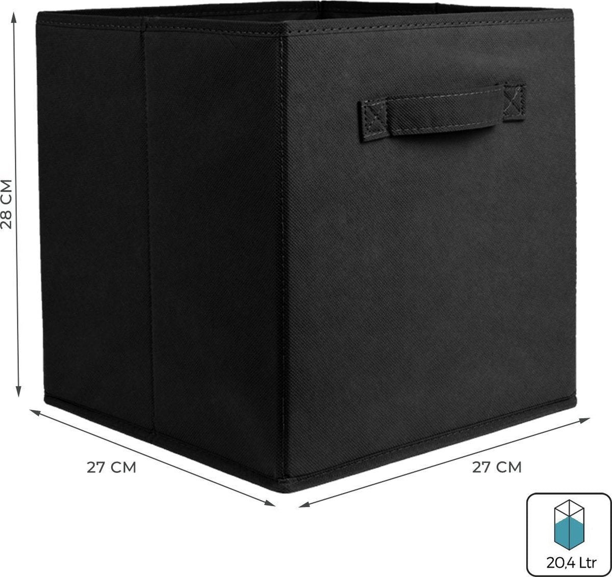 LifeGoods Kleiderschrank-Organisatoren - 6 Stück - 20L - Textil - Schwarz