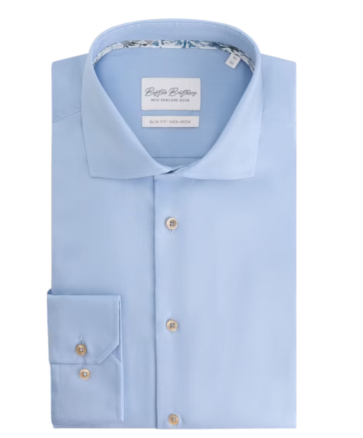 Boston Brothers Business Hemd - Hochwertige Baumwolle - Hellblau - Größe 43 - Hochwertige Baumwolle