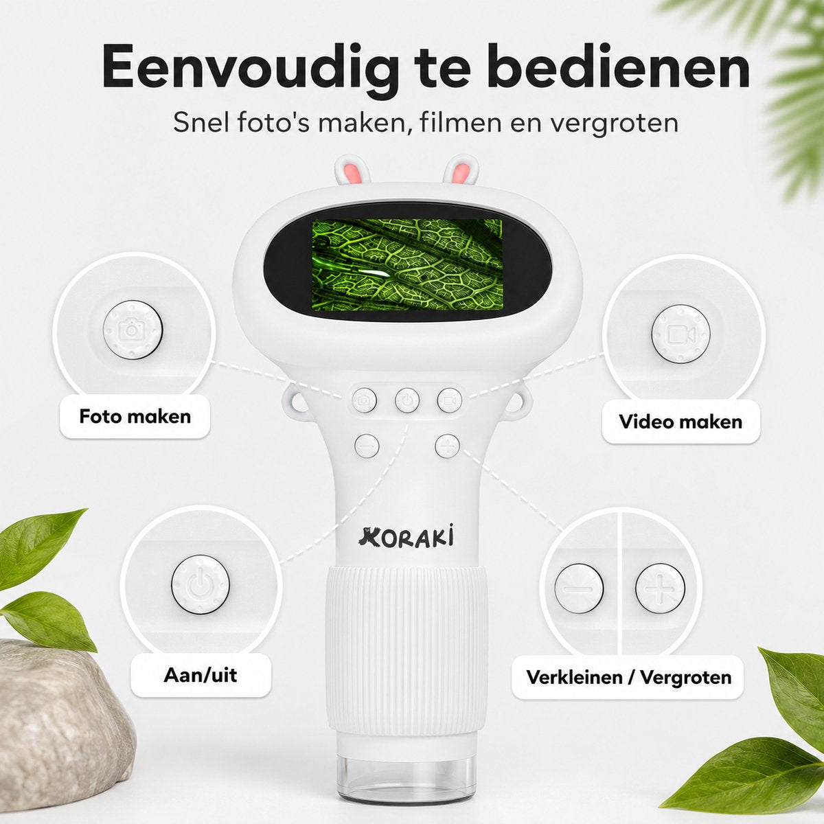 Koraki® Digitalmikroskop für Kinder – LCD-Bildschirm – 30- bis 50-fache Vergrößerung – Kamera – Micro-SD