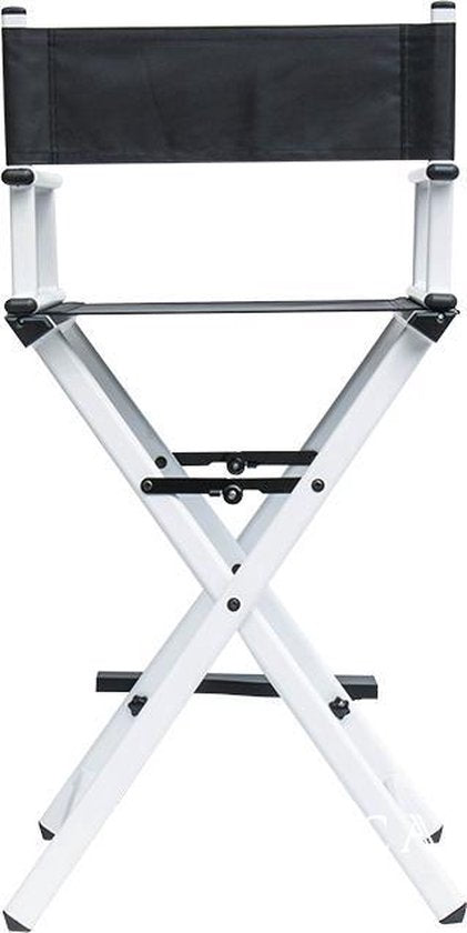 VDD – Stuhl – Hocker – Klappstuhl – Make-up-Stuhl – Visagistenstuhl – Regiestuhl – Frisiertischstuhl – Make-up-Hocker – Frisiertischhocker – Make-up-Stuhl – Weiß – Zusammenklappbar – Mit Rückenlehne