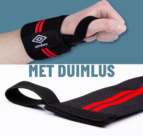 Umbro Handgelenkstützen - 2 Stück - Für Fitness, Crossfit und Krafttraining - Rot/Schwarz