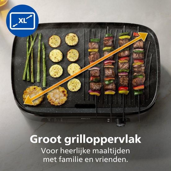 Philips Tischgrill HD6210/90 – Einstellbare Temperatur – 2400 W