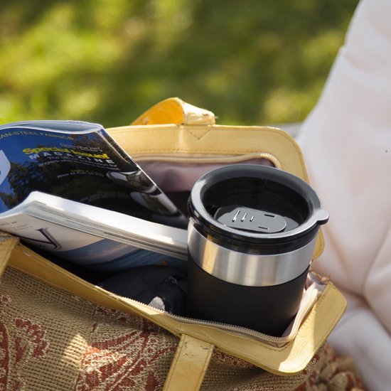 Bestron Filterkaffeemaschine 750 W – ACM112Z – 0,42 l, 2 große Tassen – Für den Campinggebrauch geeignet – Thermobecher – 5 Jahre Garantie