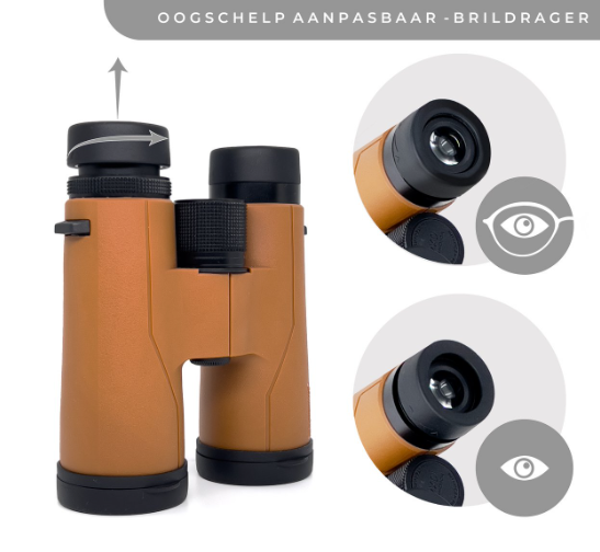 Nordwald 10x42 Fernglas – Cognac – mit Smartphone-Adapter