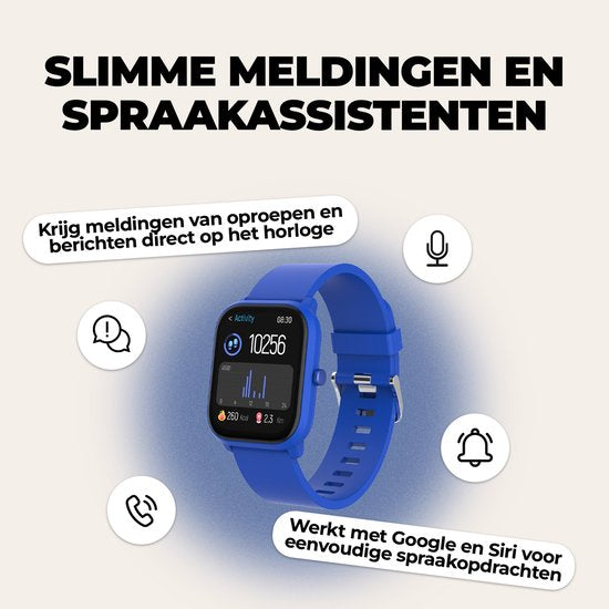 Denver Smartwatch für Kinder – Anrufe/SMS/WhatsApp – Für Android & iOS – Schrittzähler – Schlafaktivitätsmessung – Herzfrequenz, Blutdruckmessung, Sportmodus – SWK120BU