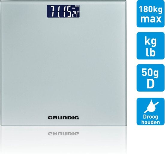 Grundig Waagen - Digitale Personenwaage - von 2 kg bis 180 kg - Grau