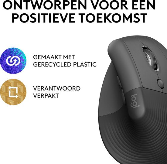 Logitech Lift – Vertikale ergonomische Maus – Für Rechtshänder – Dunkelgrau