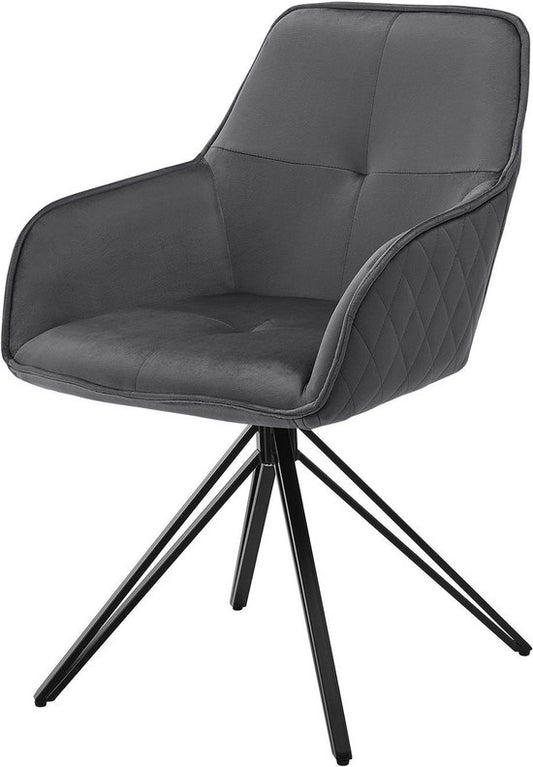 Esszimmerstuhl / Drehstuhl / Eimerstuhl Clyde - Dunkelgrau - Metallgestell