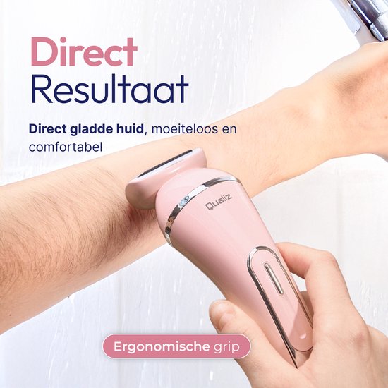 7-in-1-Ladyshaver – Epiliergerät für Damen – IPX 7 wasserdicht – Wiederaufladbar – Bikini-Trimmer – Intimrasierer für Damen – Ladyshaver für Frauen – Epilierer – Trimmer für Damen – Qualiz®