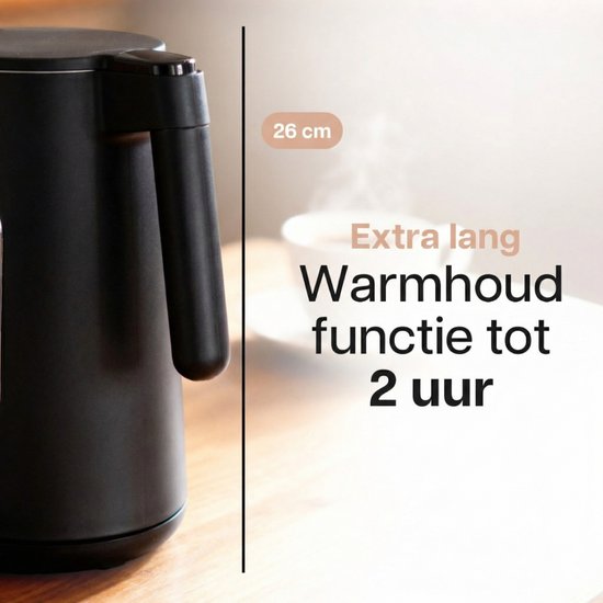 HomeShift® Wasserkocher mit Temperaturregelung – Warmhaltefunktion – doppelwandig – elektrisch – 1,7 Liter – 2200 W – schwarz