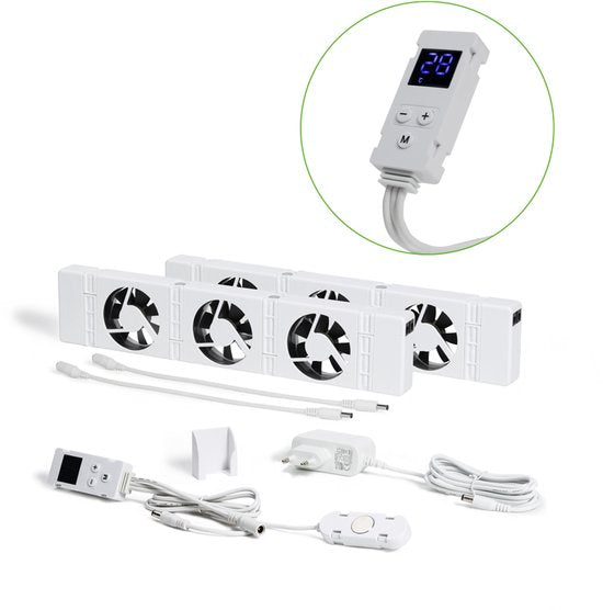 SpeedComfort Heizkörperlüfter mit Regelsensor - Duo-Set (2x) - Schnelleres Heizen - Bis zu 22% Energieeinsparung - Mehrere Geschwindigkeiten - Einfach zu installieren - Flüsterleise