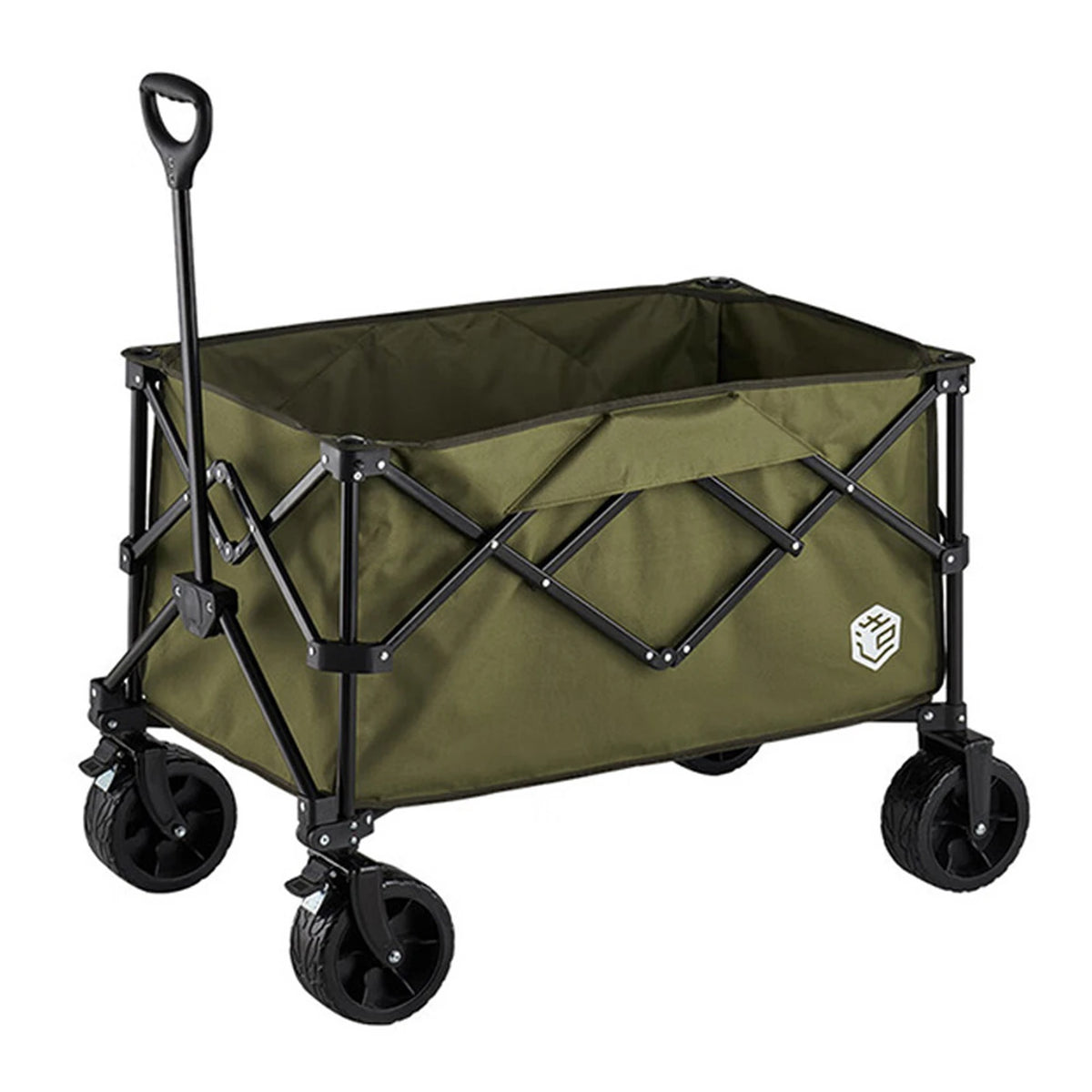 Ochama Faltbarer Handwagen – 200 Liter – Geländeräder mit Doppelbremse – Extra groß – Grün