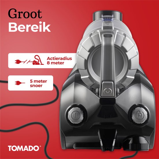 Tomado TVC2001B - Beutelloser Staubsauger - 2 Liter - Beutellos - HEPA 12-Filter - Leichtgewicht - Schwarz