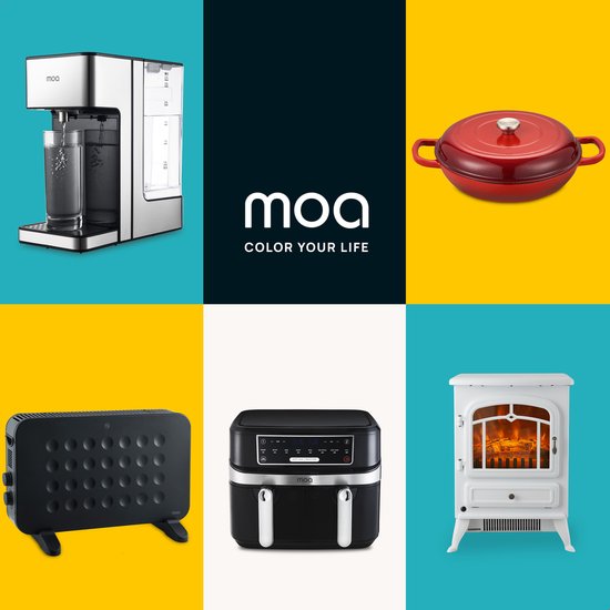 MOA Gusseisenpfanne - Induktionspfanne - Gusseisenpfanne - 3,5 l Fassungsvermögen - Ø 30 cm - Alle Wärmequellen - Gewicht 5,6 kg - Emaille - Kirschrot