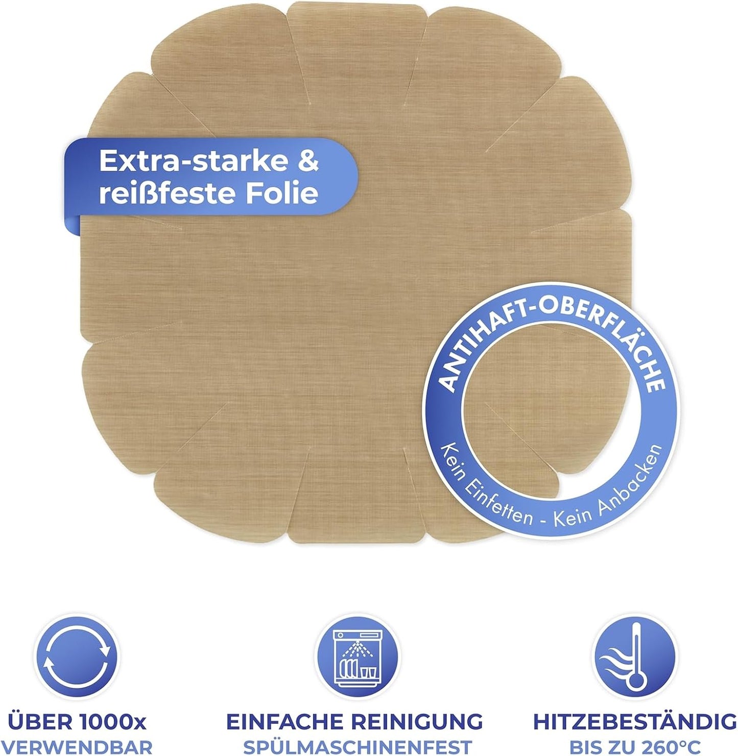 WENKO Wiederverwendbare Antihaft-Backfolie – 40 x 35 cm – Bis zu Ø 26 cm – Hitzebeständig bis 260 °C
