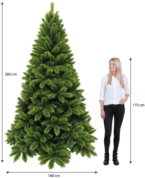 Triumph Tree Tsuga Weihnachtsbaum – Volles und natürliches Aussehen mit 1502 Zweigen – Weihnachtsdekoration für den Innenbereich – Kunstbaum, einfach und schnell aufstellbar – Grün, H 260 x Ø 160 cm