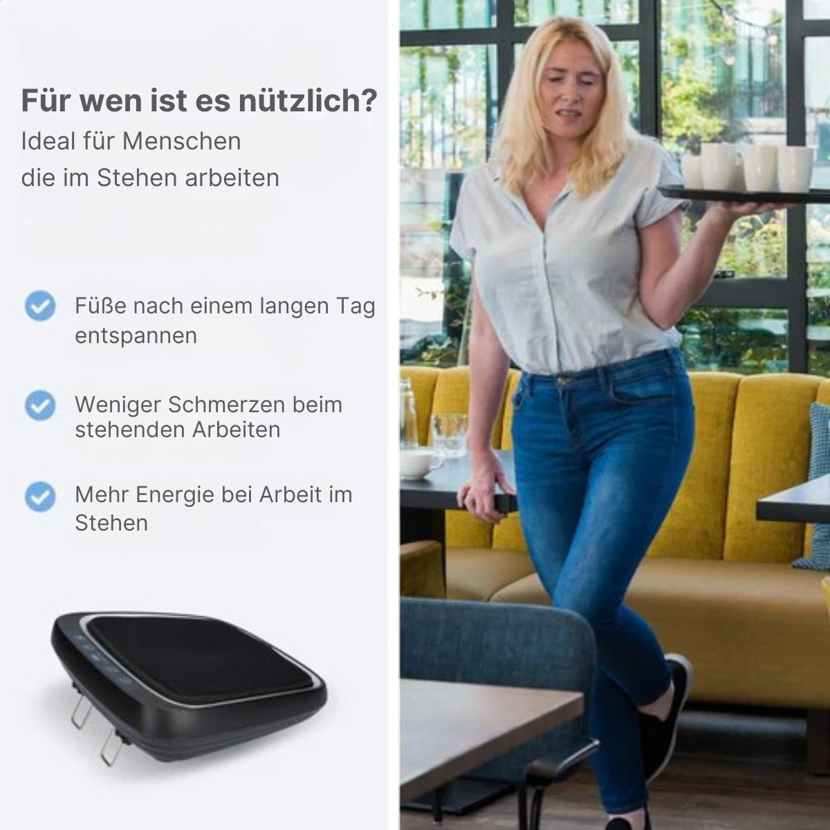 Lifeproducts - Fußmassagegerät Shiatsu - 18 beheizte Massageköpfe - Infrarotwärme - Schwarz