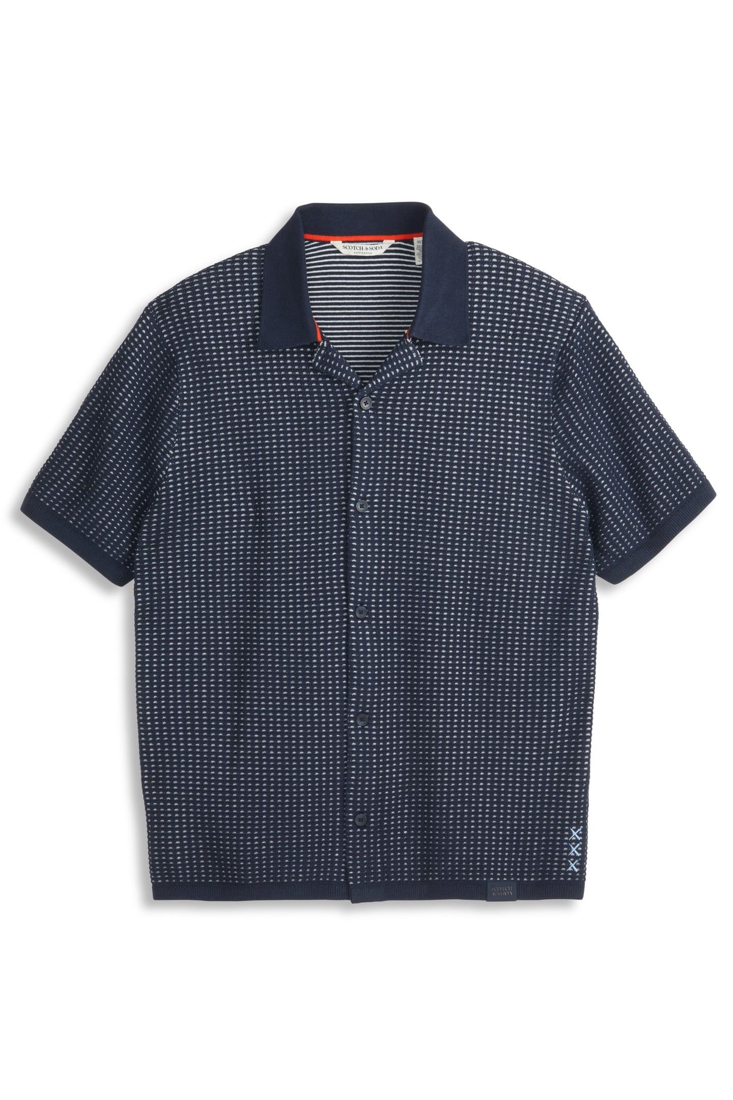 Scotch and Soda Pullover mit Knopfleiste – Schwarz/Blau – XL