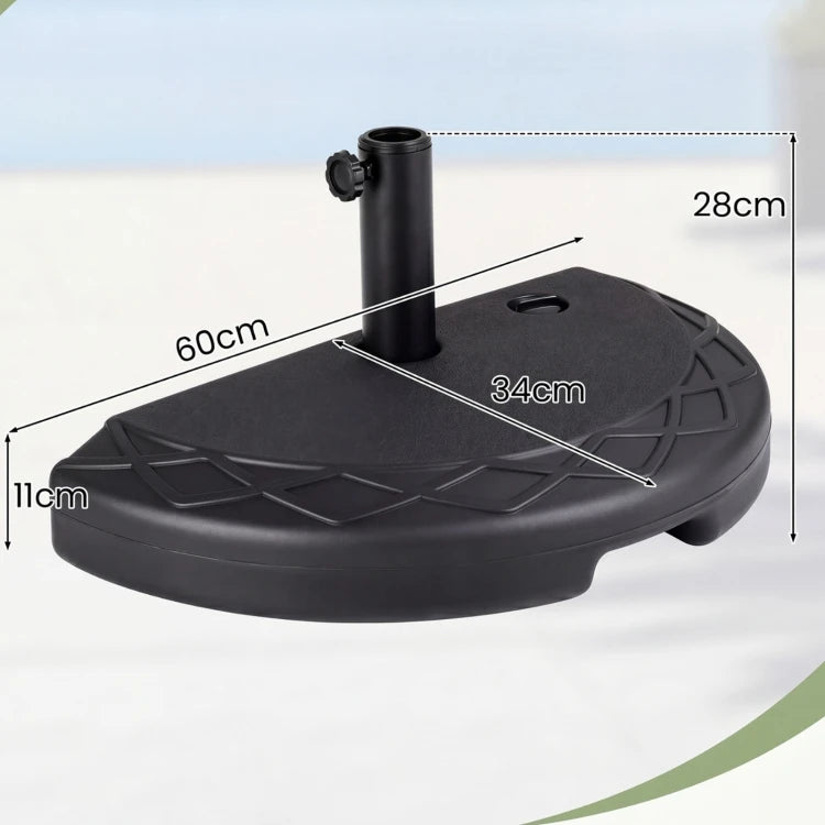 Coast Halbkreisförmiger Sonnenschirmständer – Befüllbar mit Wasser/Sand – Adapter 38/48 mm – Artikel 11380