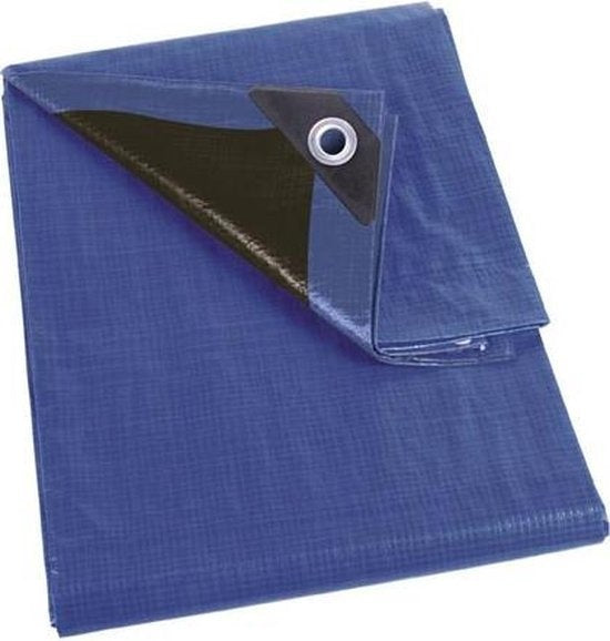 Perel Plane, sehr stark, 26 Ringe, verstärkte Ecken, rechteckig, blau/schwarz, 140 g/mÂ², 5 x 8 m
