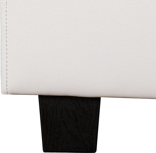 Polsterbett Paris - 140 x 200 cm - Weiß - LED-Beleuchtung