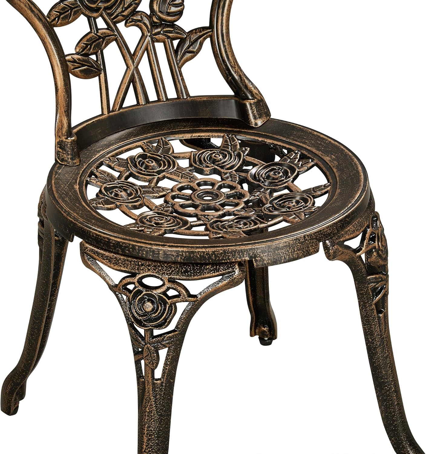 Yaheetech Bistro-Set, 3-teilig – Balkonmöbel – Aluminiumguss – Bronze