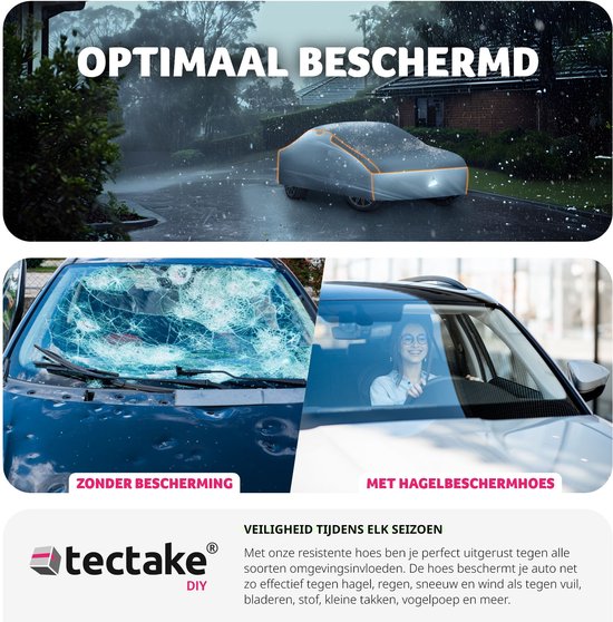 tectake - Autoschutzdecke wasserdicht, atmungsaktiv - Hagelschutz - 431x 165x 120cm - Medium - 405167