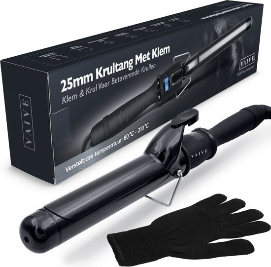 VAIVE Lockenstab mit Klemme - 25MM - Lockenstäbe - Lockenwickler - Lockenstab