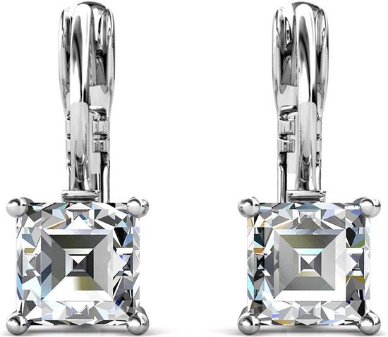 Yolora Damen Ohrringe - Kalpa Camaka Kristalle - Silber - 18K Weißgold vergoldet - Damen Ohrringe Silber - Schmuck - Luxuriöse Geschenkbox - Geschenkbox - Exklusive Geschenkbox - Schöne Geschenkverpackung