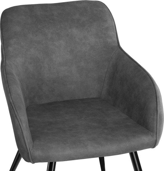 tectake - Stuhl Marilyn Stoff grau/schwarz SKU: 403666
