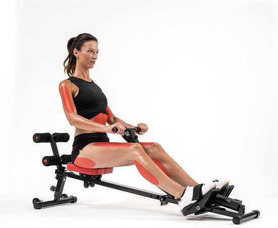 Kendox RowShaper - Fitness-Rudergerät für Zuhause - Mit LCD-Display - Belastbar bis 120 kg