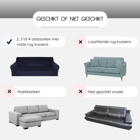 Hilvard - Sofabezug 3-Sitzer-Sofas - (185 - 230 cm) - Grau - Samt - Stretch - Sofaschoner - Möbelbezug - Gegen Beschädigungen und Flecken - Sitzbezug - Sitzbezug