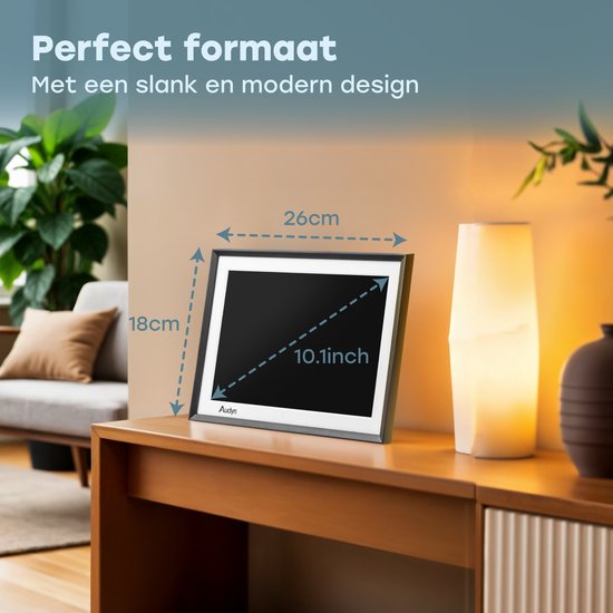 Audyn Digitaler Fotorahmen - HD - mit WiFi - 16GB - IPS Touchscreen - funktioniert mit Frameo App - Fotorahmen