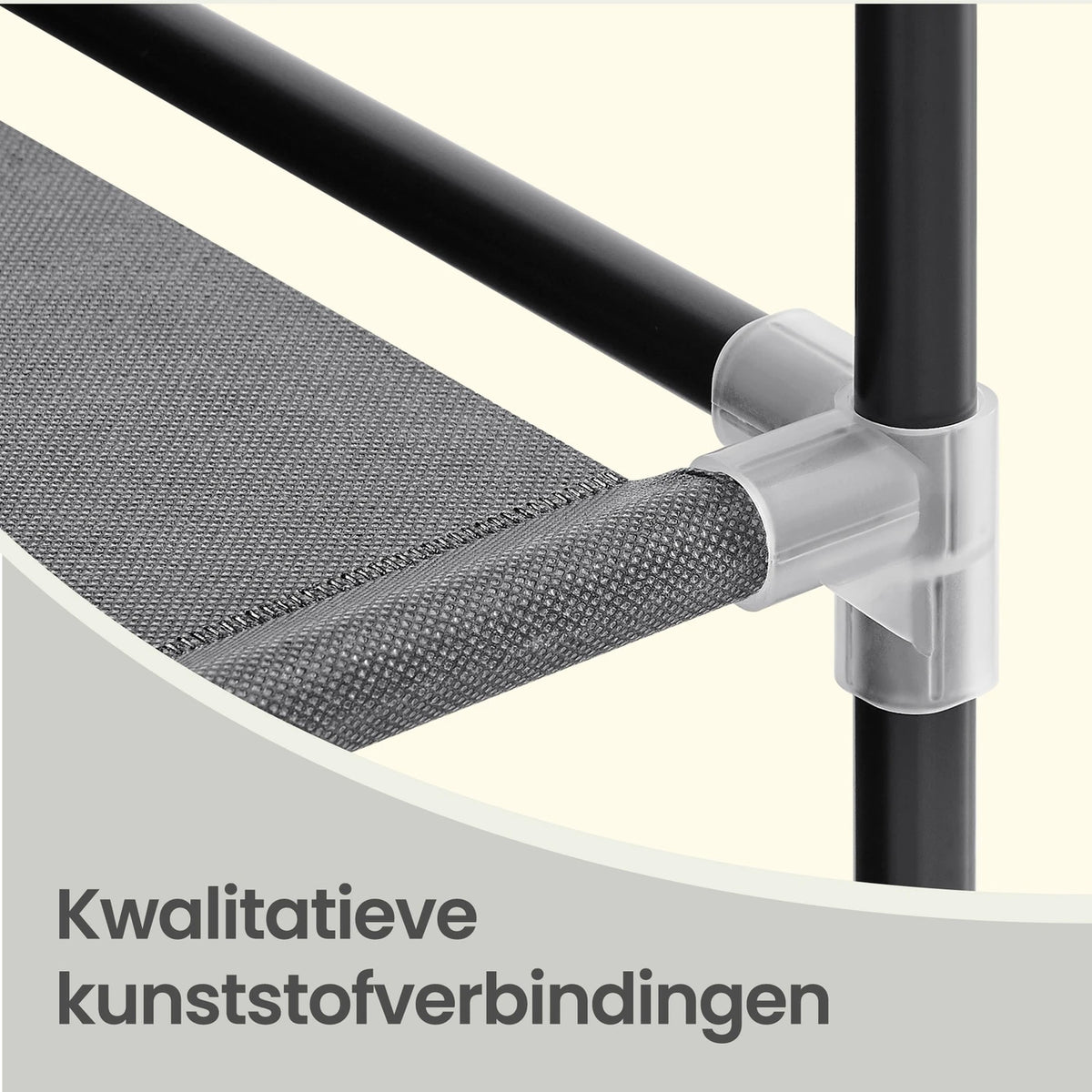 Joyfurnos Faltbarer Stoffkleiderschrank – Metallgestell – Grau