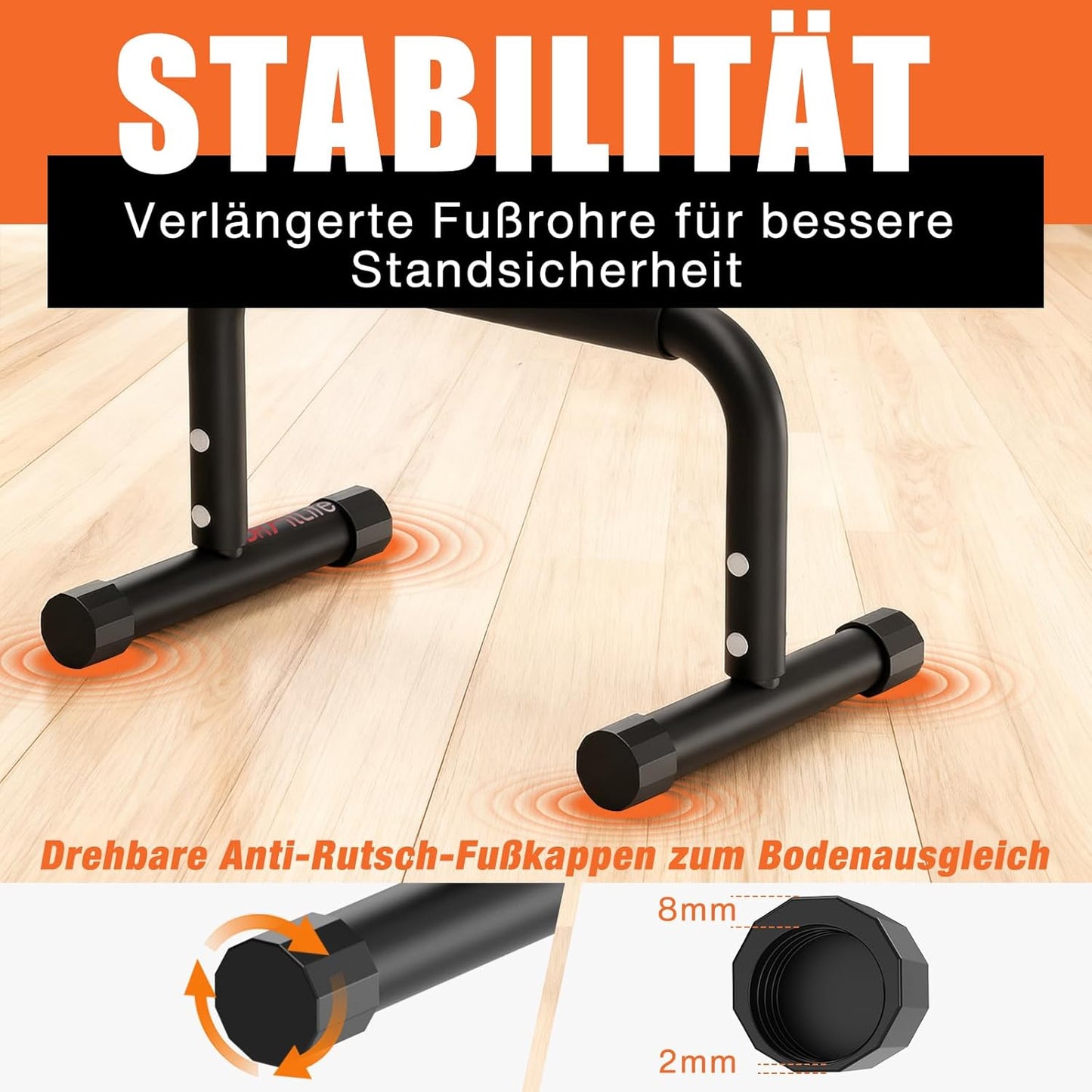 DH Ftlife Barren für Calisthenics - Verstellbar - 2 Stück - Max. 200 kg - 30-35 cm