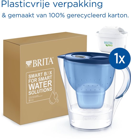 BRITA Wasserfilterkanne Marella XL – 3,5 l – Blau – inkl. 1 MAXTRA PRO Pure Performance Wasserfilterkartusche – Nachhaltig verpackt