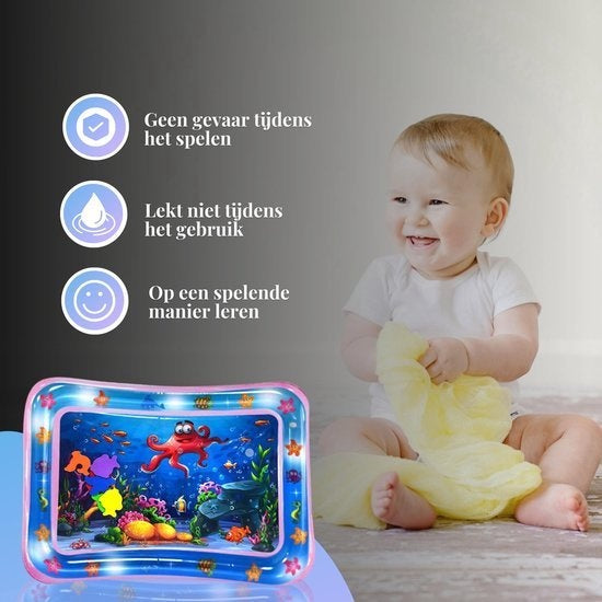 Tenify Waterspeelmat - Watermat - Speelkleed - Opblaasbaar - Tummy Time - Baby Speelgoed 0 Jaar - Kraamcadeau - Roze